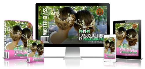 TOCADOS DE FLORES EN PORCELANA FRÍA